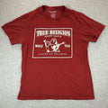 True Religion Shirt Mens Large Red World Tour Buddh Tee California Style