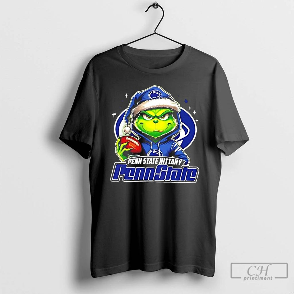 Premium Grinch Is Holding A Ball And Smiling At Penn State Nittany Lions Fans Christmas
