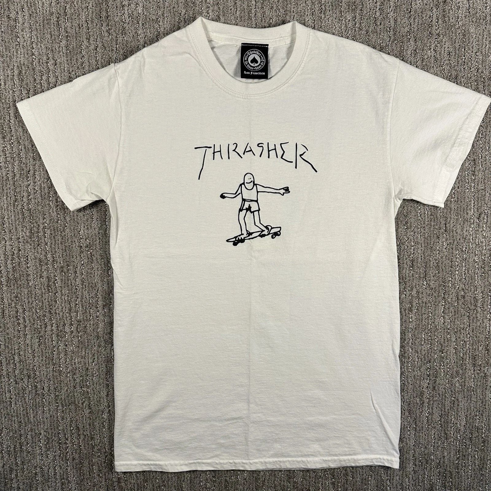 Thrasher Skateboarding Small Gonz Graphic Print Rap Y2K Baggy Relaxed T Shirt