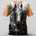 Men's Graphic Horse T Shirt Short Sleeve T shirt 3D Print Crew Neck Shirt Retro