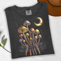 Glowing Mushroom Fantasy Crescent Comfort Tee Moon Mystical