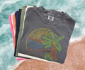 Beach Surf Comfort Tee Palm Trees Ocean Waves Relaxed Fit