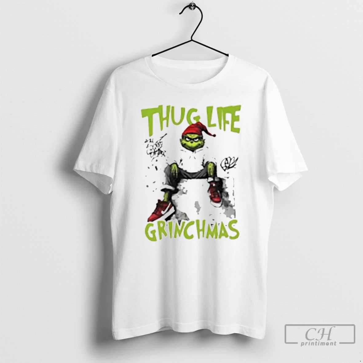 Classic Thug Life Grinch Christmas Friends White T Shirts