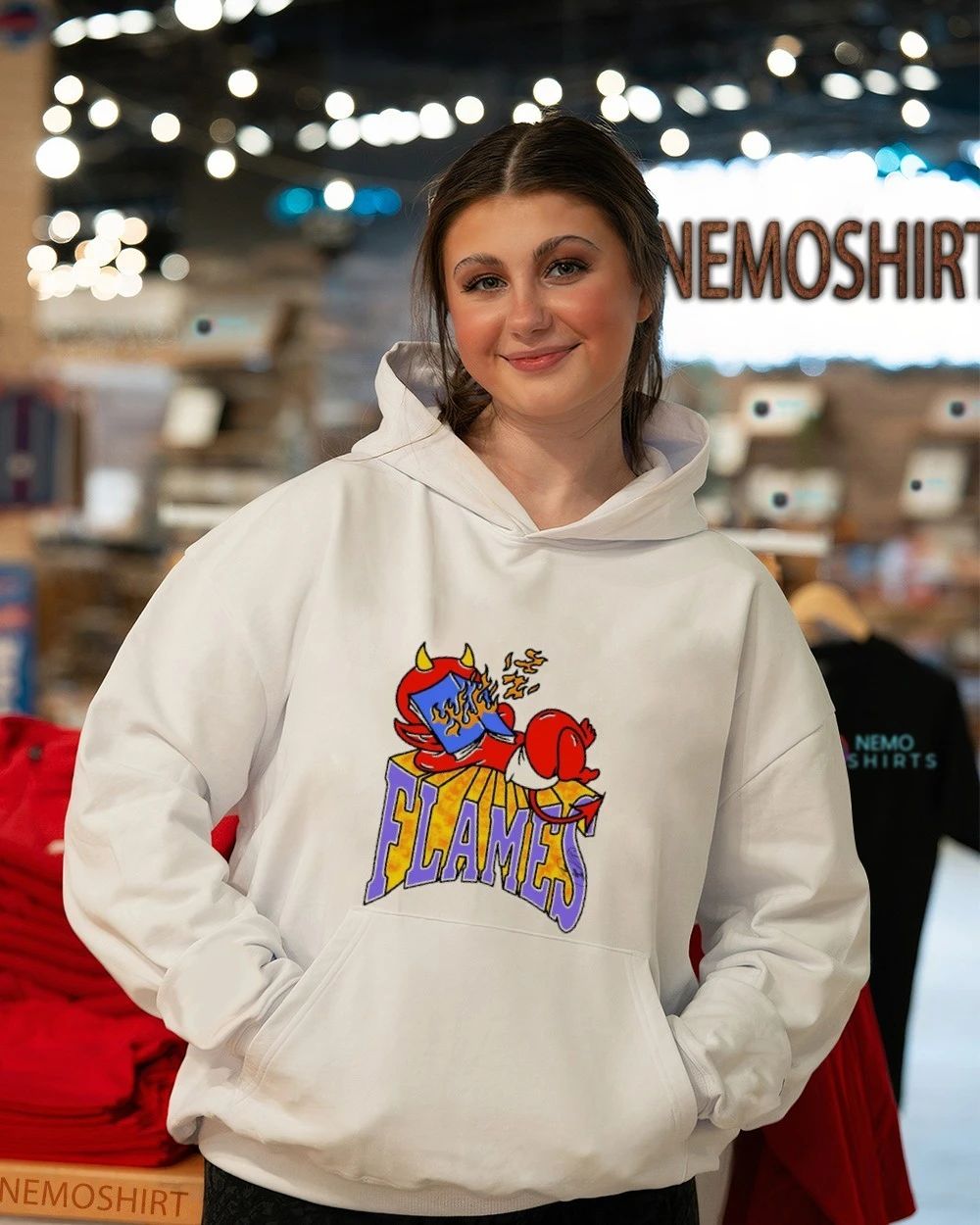 Devil Reading a Book of Flames fire demon shirt