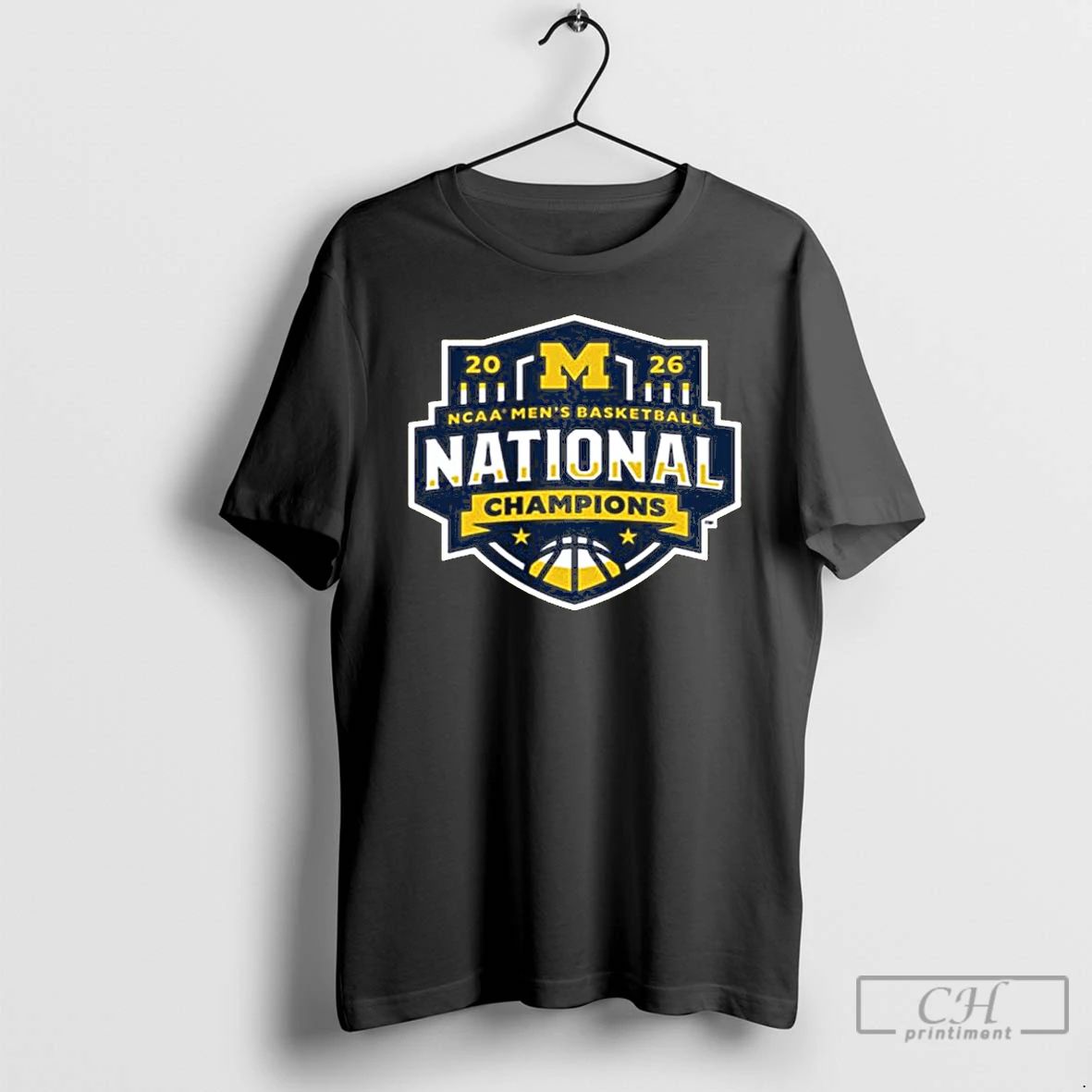 Premium Michigan Wolverines Mens Basketball National Champions Maize Logo 2026
