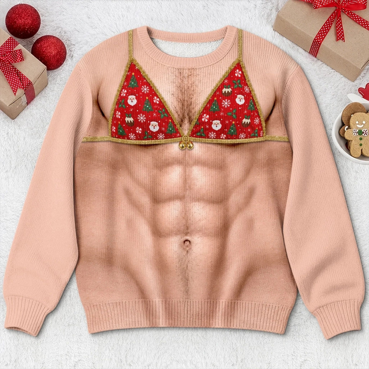 Custom Funny Ugly Sweatshirt - Personalized Christmas Birthday Gifts For Husband, Son, Grandson, Brother, Grandpa, Dad, Yourself - Christmas Beach Body Ready