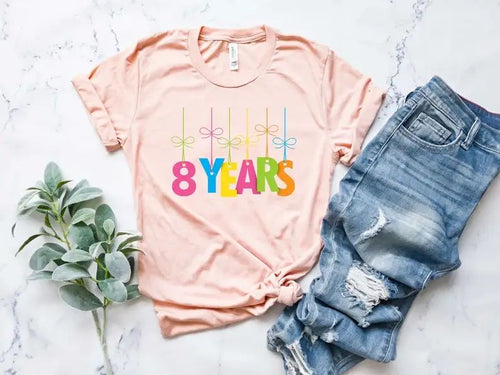 8 Years T-Shirt, 8th Birthday Gift