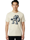 Silver-Robot Mens Graphic Tee, 100% Cotton, Casual Summer Wear