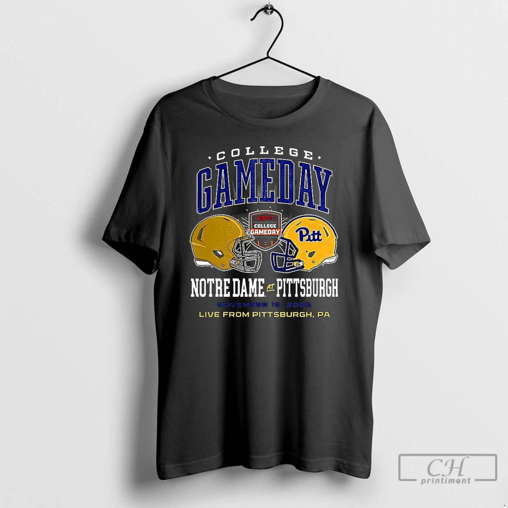 Premium Pitt Panthers Vs Notre Dame Fighting Irish Gameday College 2025 Helmet T Shirts