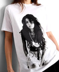 AMY WINEHOUSE (See Back) T-Shirt White Cotton Short Sleeve BNWT Primark Licenced