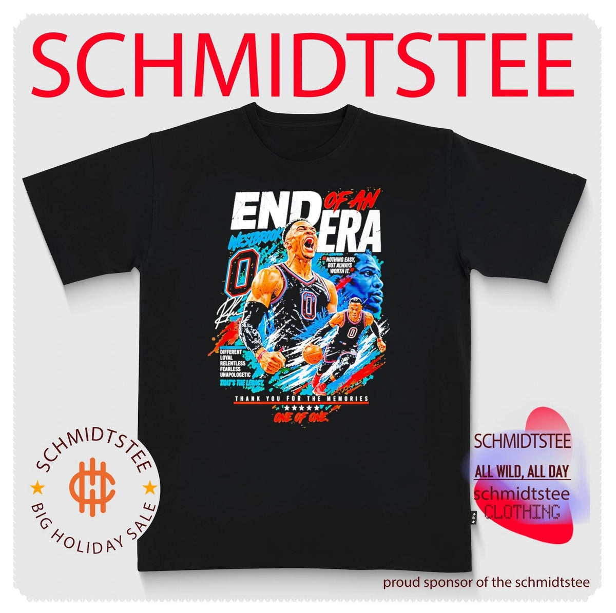 Russell Westbrook End Of An Era Thank You For The Memories Basketball Shirt