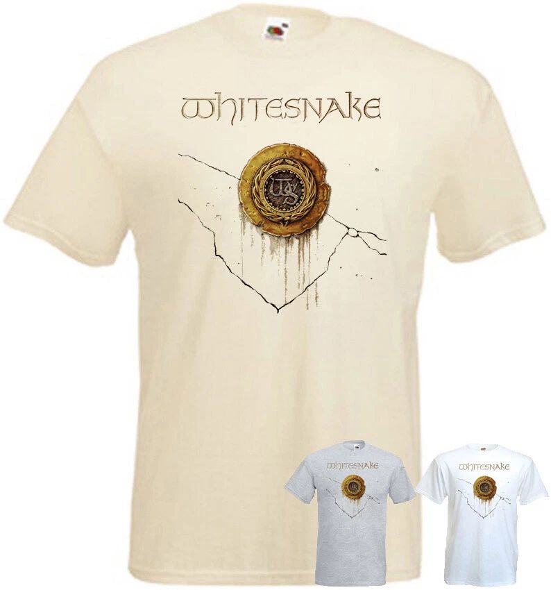 Whitesnake t-shirt white natural grey hard rock band all colors all sizes S-5XL
