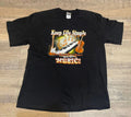 Vtg Delta Magnum Weight “Keep Life Simple Live For Music” Quote T Shirt Black L