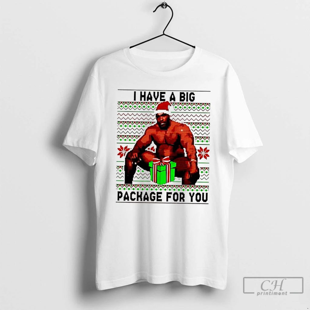 Classic Barry Sitting I Have A Big Package Ugly Christmas Xmas For You T Shirts