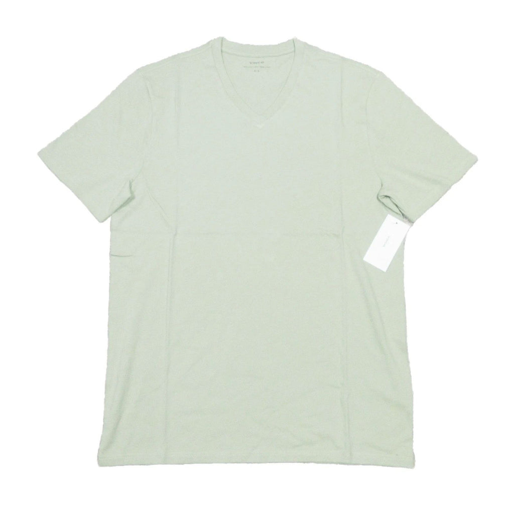 Vince Men's Dried Cactus Green Pima Cotton V-Neck Short Sleeve T-Shirt