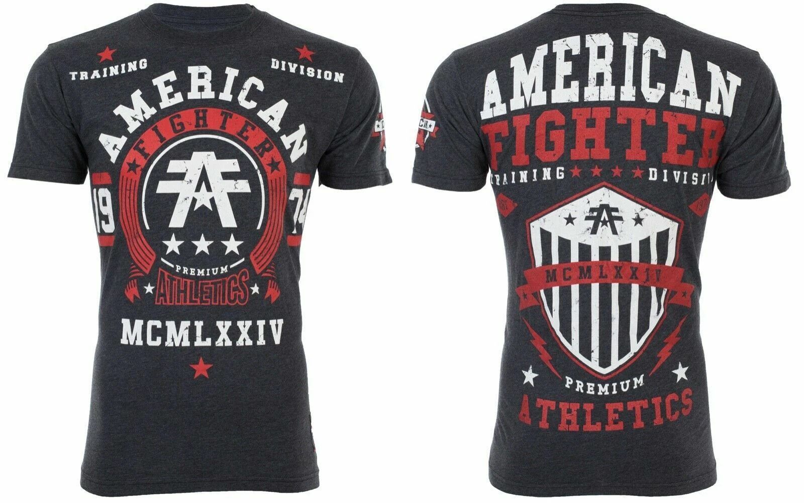AMERICAN FIGHTER Dalton Black Red Athletic Mens Crewneck T-shirt S-3XL NWT