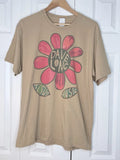 Dave Long Jesus Music Flower Tee Shirt Mens Large Christian Jesus  Brown Boho