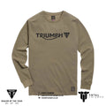 GENUINE Triumph Motorcycles Bettmann Long Sleeve Logo T-Shirt Khaki Green NEW