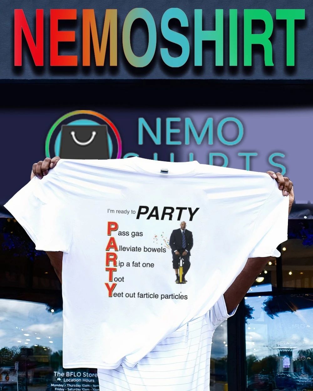 I’m Ready to PARTY Acronym Fart Joke funny shirt