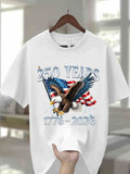 Men's Round Neck T-Shirt with Eagle Pattern 250 Years 1776- 2026