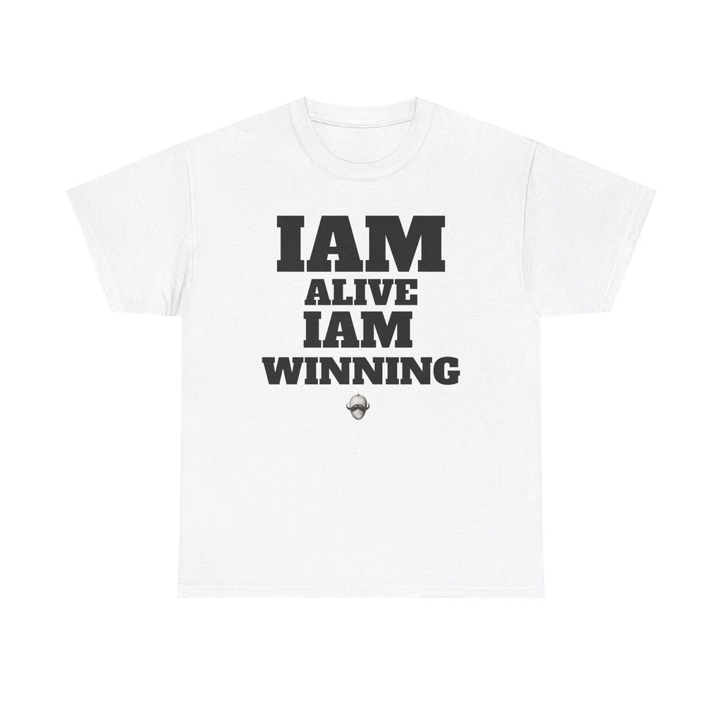 "IAM ALIVE IAM WINNING" Motivational Quote Unisex Tee, Cotton Tee.
