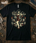 The Voodoo Vixen & Zombie Dancers T-Shirt XS-5X - Retro Pinup Goth Girl & Poison
