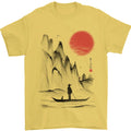A Japanese Boat at Sunset Mens T-Shirt 100% Cotton