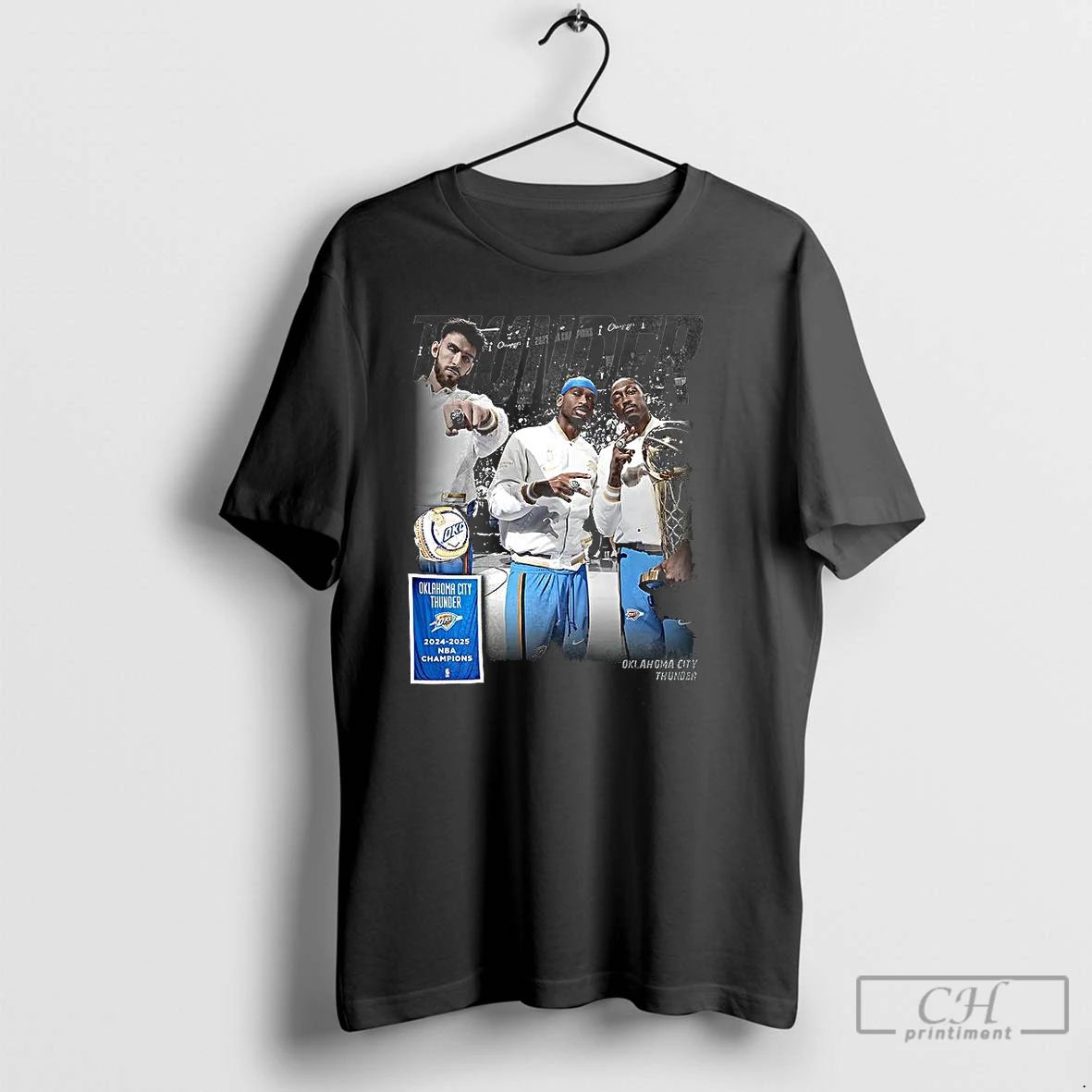 Classic Oklahoma City Thunder Nba Champions 2024 2025 Trophy Player T Shirts