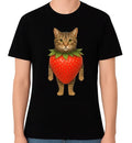 Strawberry Cat Costume Graphic Unisex T-Shirt Funny Cute Cat Lover Tee