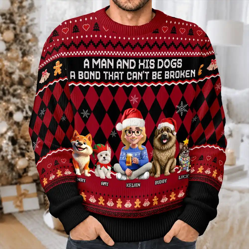 A Bond That Can't Be Broken Dog Lover 3D Effect - Personalized Unisex Ugly Sweater