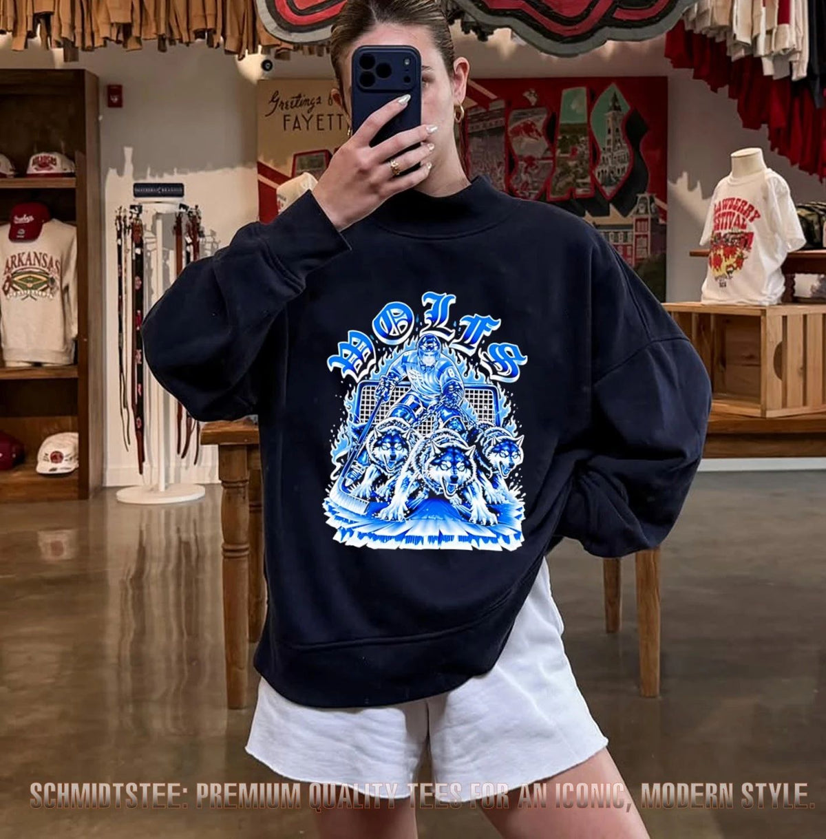 Wolf Hockey Skeleton Goalie With Three Wolves shirt