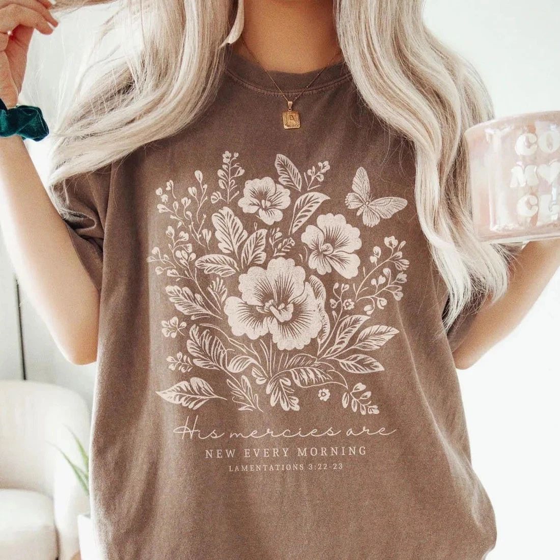 Boho Christian Shirt Faith Based Shirt Christianity Fall Flowers Shirt Comfort