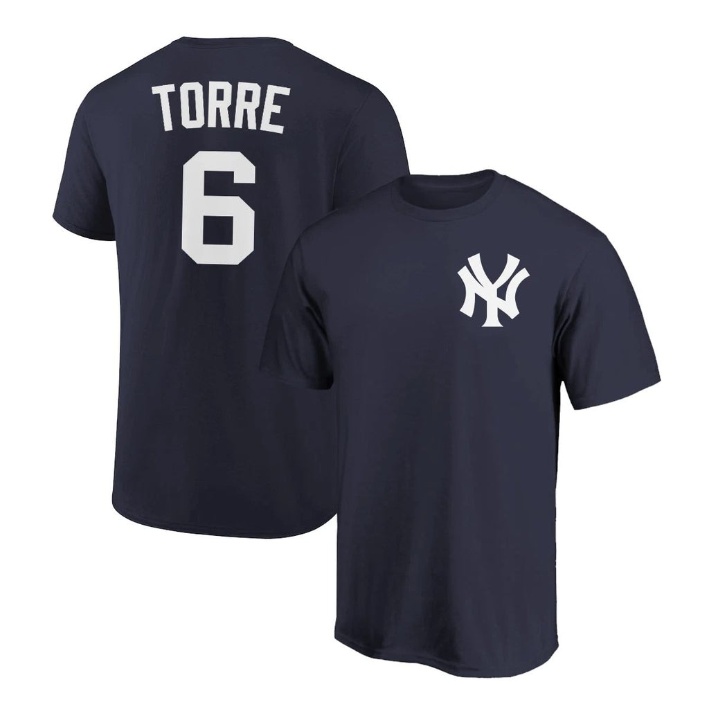 Joe Torre T-Shirt New York Yankees Player Name and Number Soft Jersey Tee