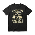 Adventure Awaits Camping Outdoors T-Shirt Vintage Mountain Hiking Graphic Tee Ne