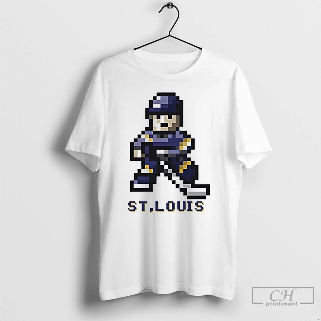 Classic St Louis Blues Hockey 8 Bit Retro Baller T Shirts