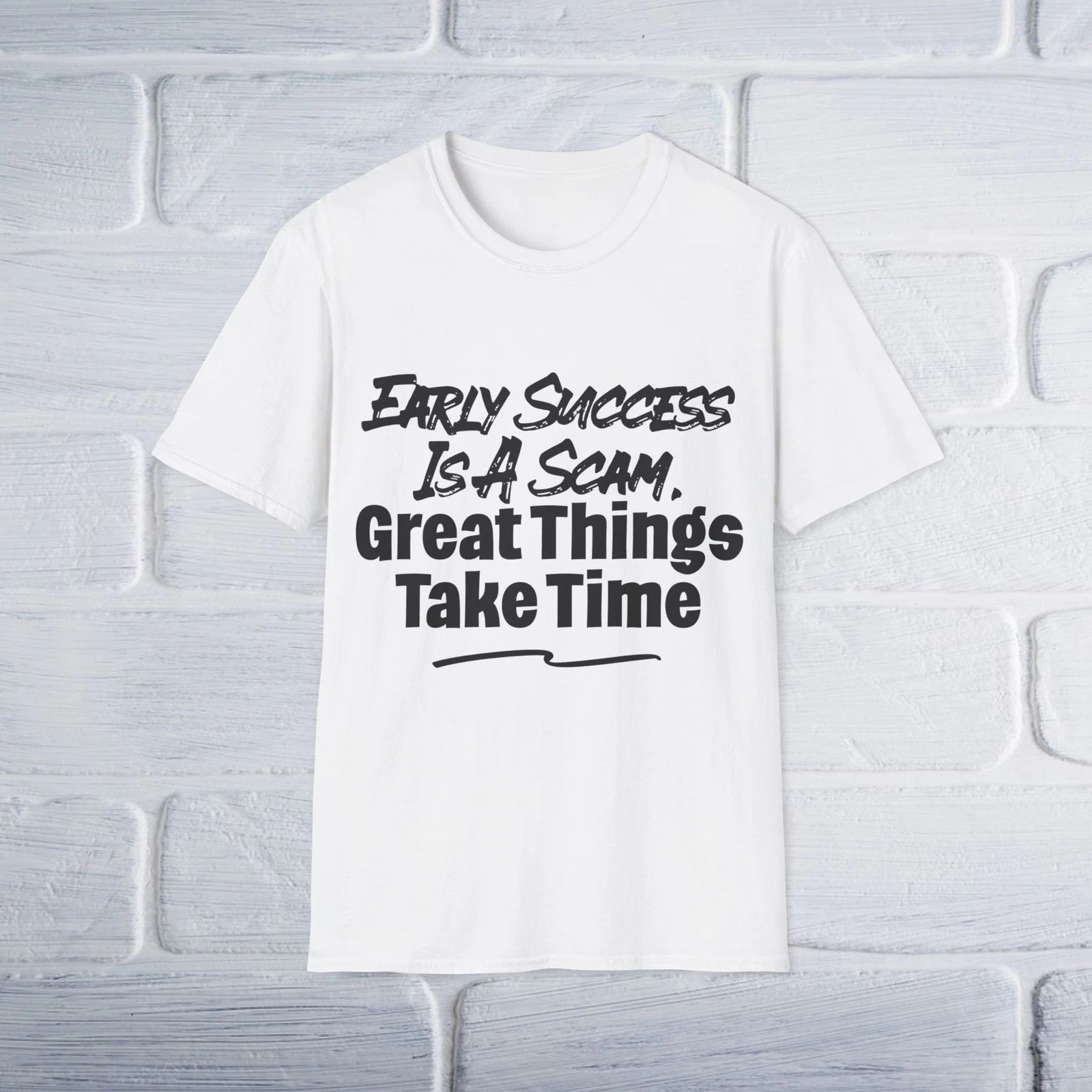 Motivational Quote Tee, Inspirational Graphic Shirt, Success Takes Time Top,