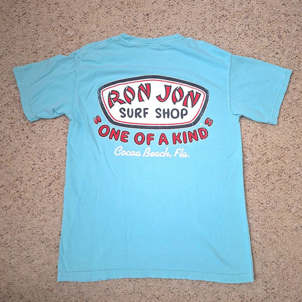 Ron Jon Surf Shop Mens T-Shirt Med Teal Graphic Print One of a Kind Cocoa Beach