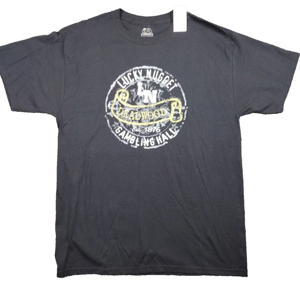 NWT J America Lucky Nugget Gambling Hall Deadwood SD  Mens LG t shirt Travel Tee