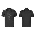 Punk Rave Loose Zipper Neck Short Shirt Tattered Knitted Street Style Rock Tops