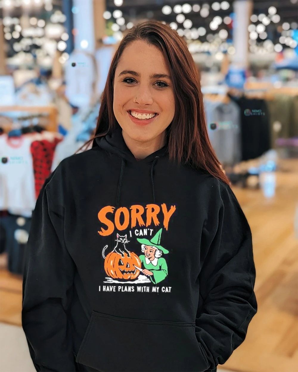 Sorry I Can’t I Have Plans With My Cat Halloween shirt