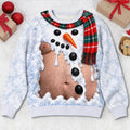 Custom Funny Ugly Sweatshirt - Personalized Christmas Birthday Gifts For Husband, Son, Grandson, Brother, Grandpa, Dad, Yourself - Too Hot For Winter Snow