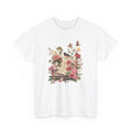 Vintage Moon & Book Floral Boho T-Shirt   Aesthetic Book Lover Shirt