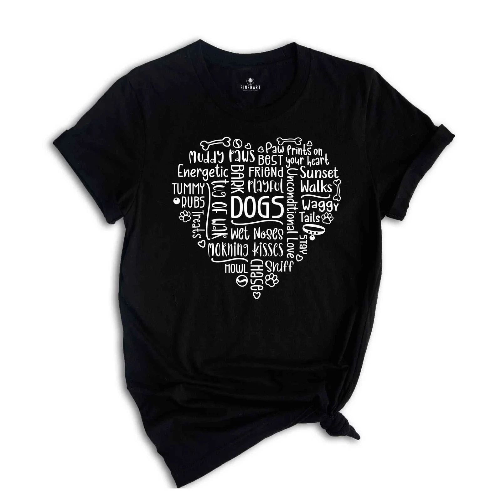 Dogs Shirt, Animal Shirt, Dog Lover Shirt, Heart Shirt, Trendy Mom shirt, Cute D