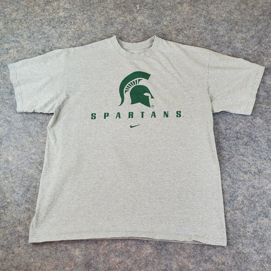Spartans Shirt Mens Large Gray Crew Neck Short Sleeve Graphic Stretch Pullover