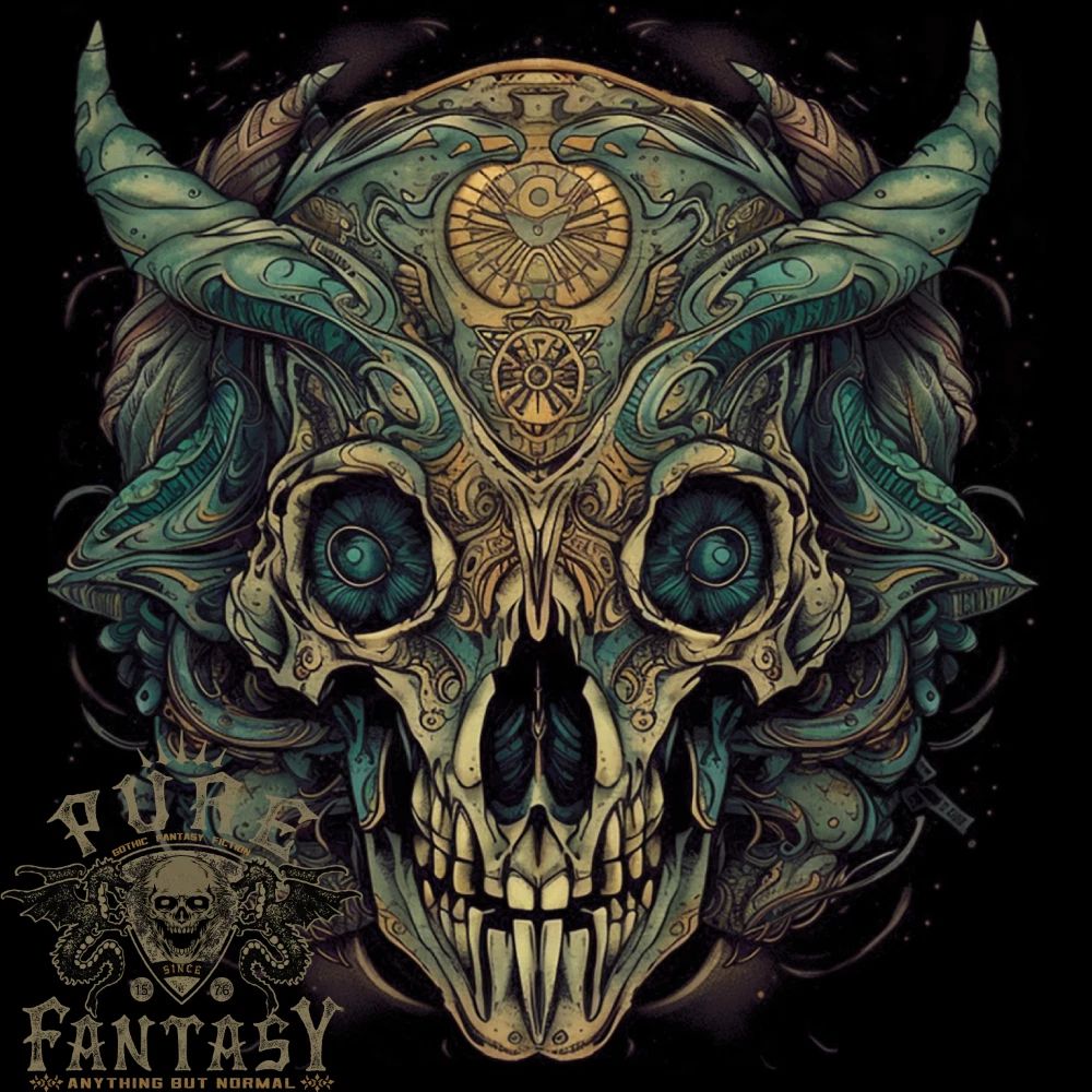 A Mystical Bull Skull Demonic Evil Fantasy Mens Light Cotton T-Shirt