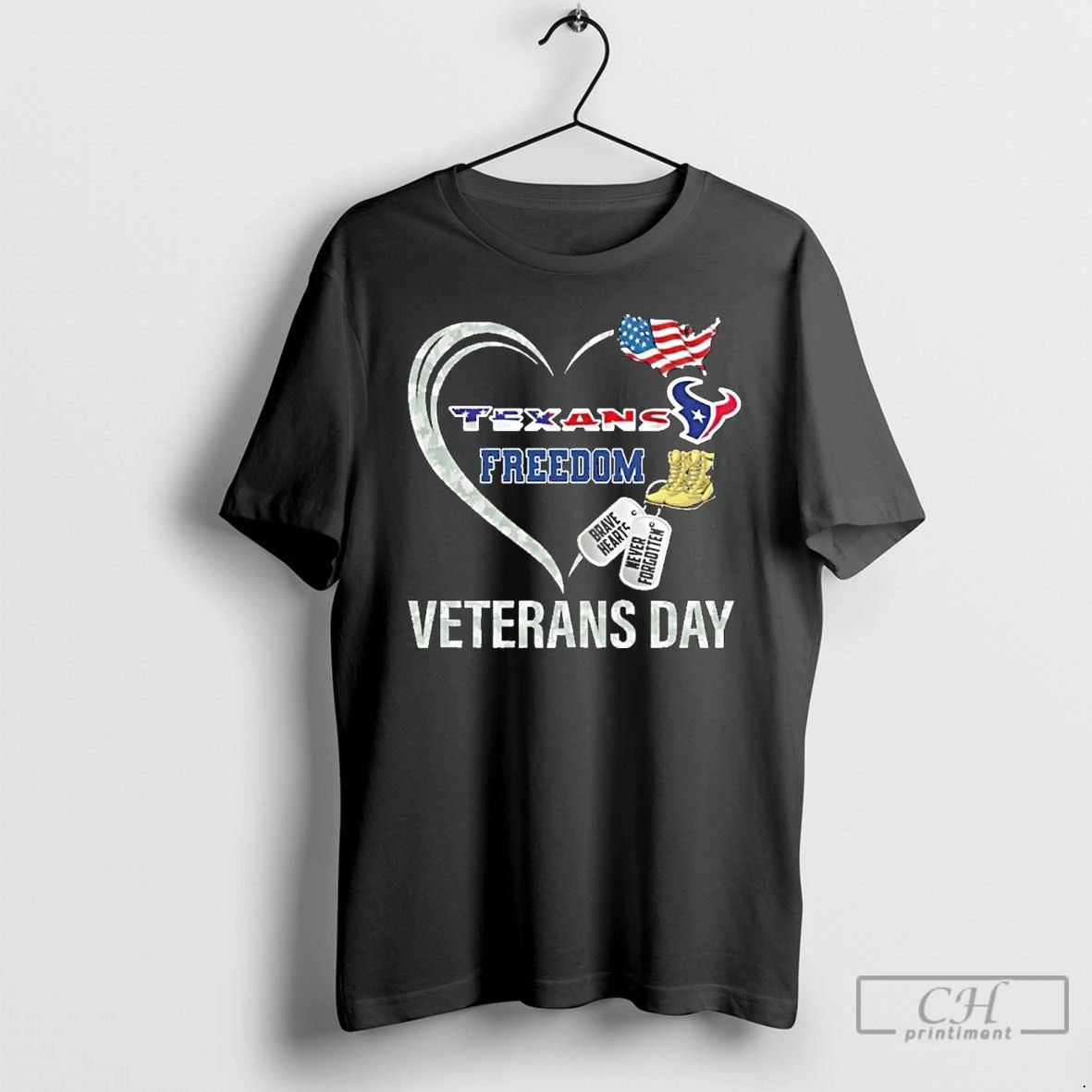 Classic Houston Texans Freedom Veterans Day T Shirts