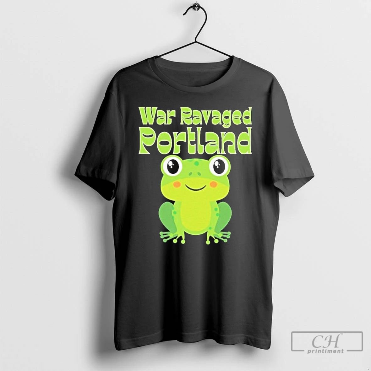 Classic War Ravaged Portland Frog T Shirts
