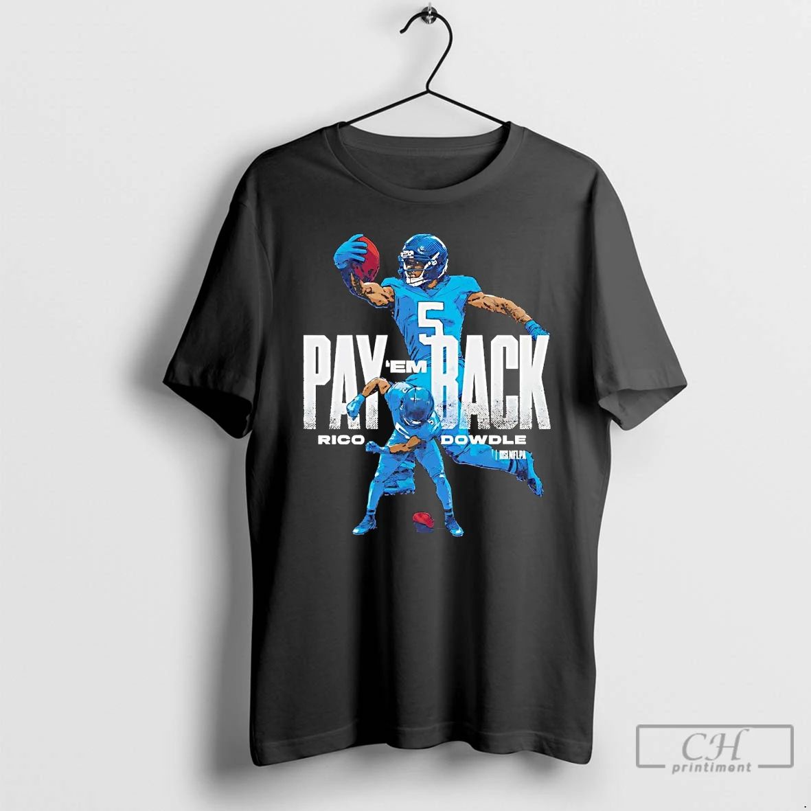 Classic Rico Dowdle Pay Em Back Carolina Panthers T Shirts