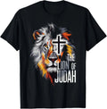 King Jesus Lion of Judah Christian Cross Faith T-Shirt