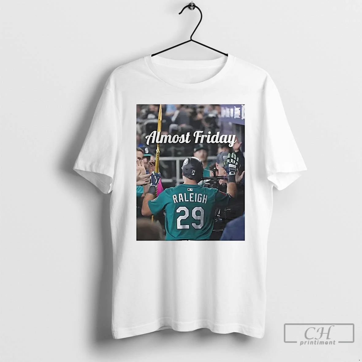 Premium Cal Raleigh Tridents Up Celebration T Shirts